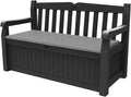 Keter Eden Bench 265L Outdoor 60% recycled Garden Furniture Storage Box Graphite & Light Grey | Fade Free