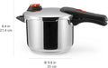 Amazon Basics Stainless Steel Pressure Cooker with Steamer, 6 Litre, Silver