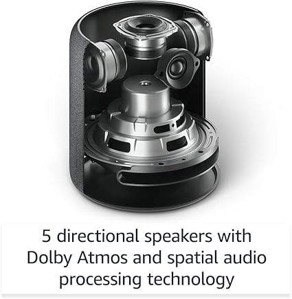 Echo Studio (Newest gen) | Our best-sounding Wi-Fi and Bluetooth smart speaker ever | Dolby Atmos, spatial audio, smart home hub and Alexa | Charcoal