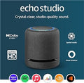 Echo Studio (Newest gen) | Our best-sounding Wi-Fi and Bluetooth smart speaker ever | Dolby Atmos, spatial audio, smart home hub and Alexa | Charcoal