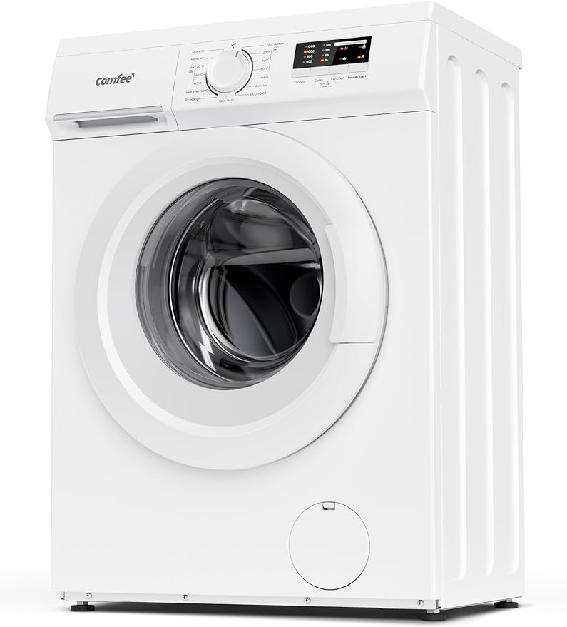 Comfee CFE10EW60/W Freestanding Washing Machine,6KG Load,Heat Wash 90℃,Ultra Slim 400mm,Quick Wash,15 Washing Programs,White [Energy Class D]