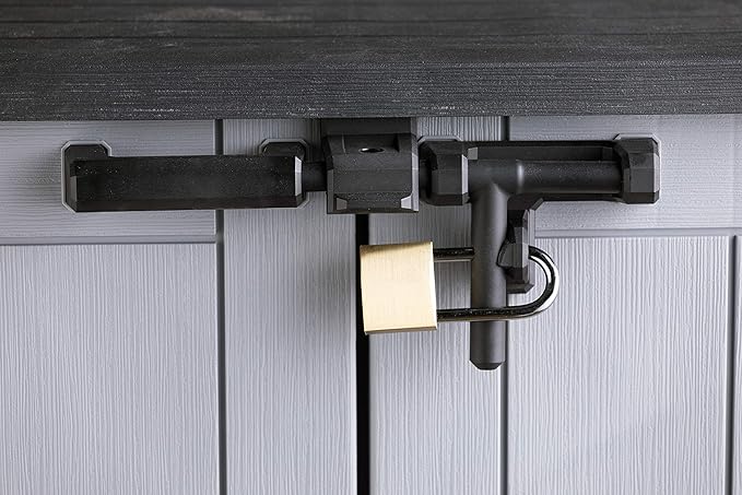 Keter Store It Out Nova Outdoor Garden Furniture Storage Shed Light Grey with Dark Grey Lid, 5 year Warranty
