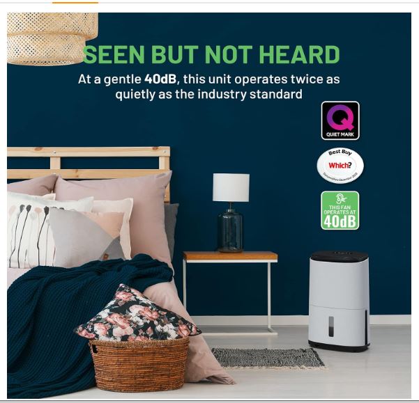 MeacoDry Arete® One 10L dual Dehumidifier & HEPA air purifier for smaller sized houses or flats - prevents damp and condensation - ultra-quiet, low...
