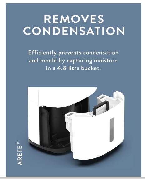 MeacoDry Arete® One 10L dual Dehumidifier & HEPA air purifier for smaller sized houses or flats - prevents damp and condensation - ultra-quiet, low...