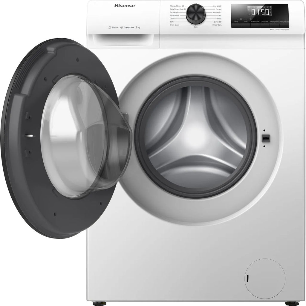 Hisense WFQP9014EVM 9Kg Washing Machine White 1400 RPM C Rated