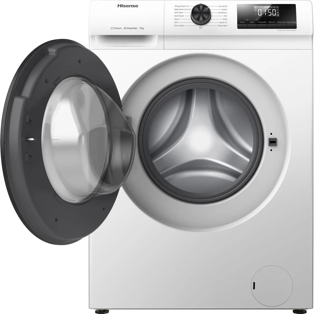 Hisense WFQP9014EVM 9Kg Washing Machine White 1400 RPM C Rated