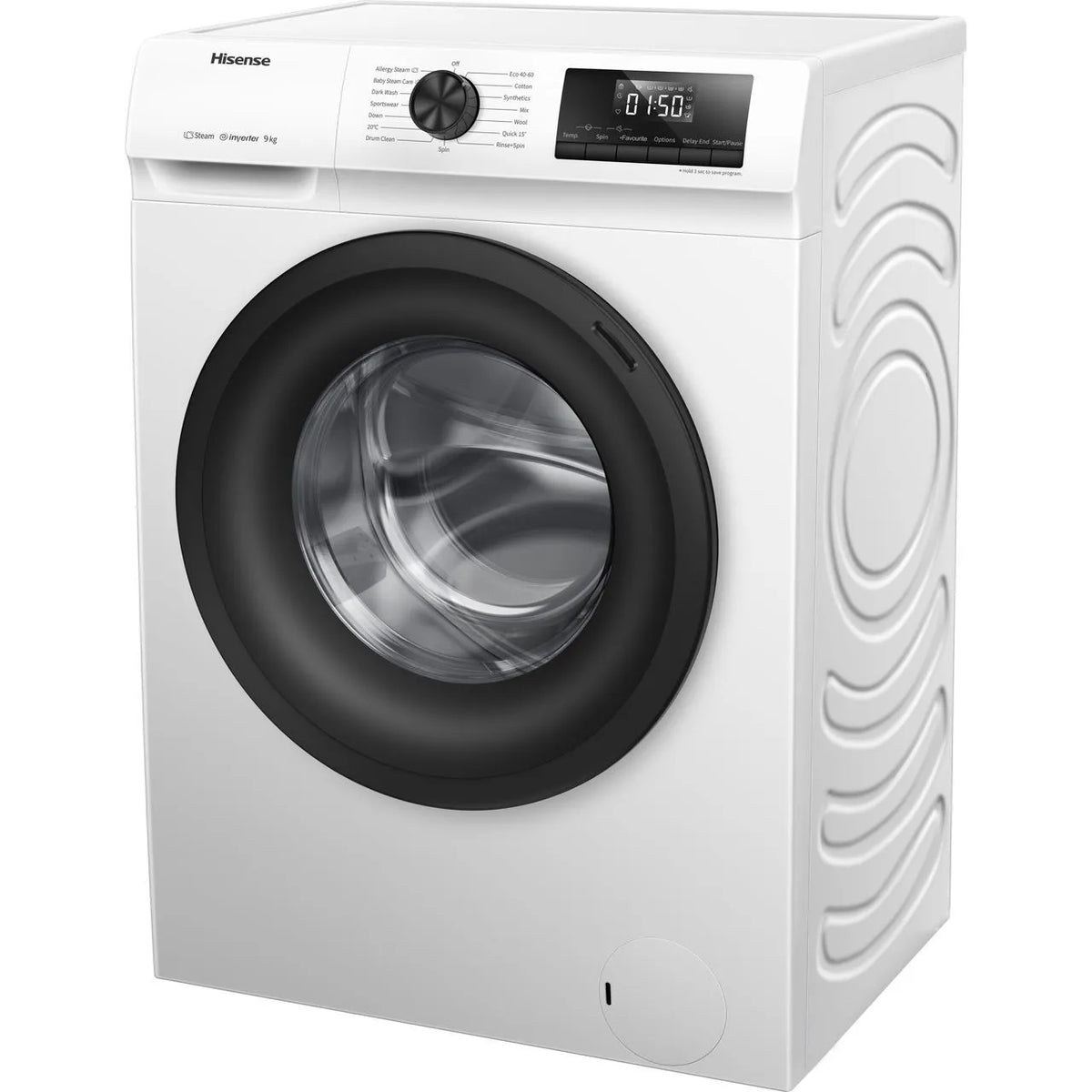 Hisense WFQP9014EVM 9Kg Washing Machine White 1400 RPM C Rated