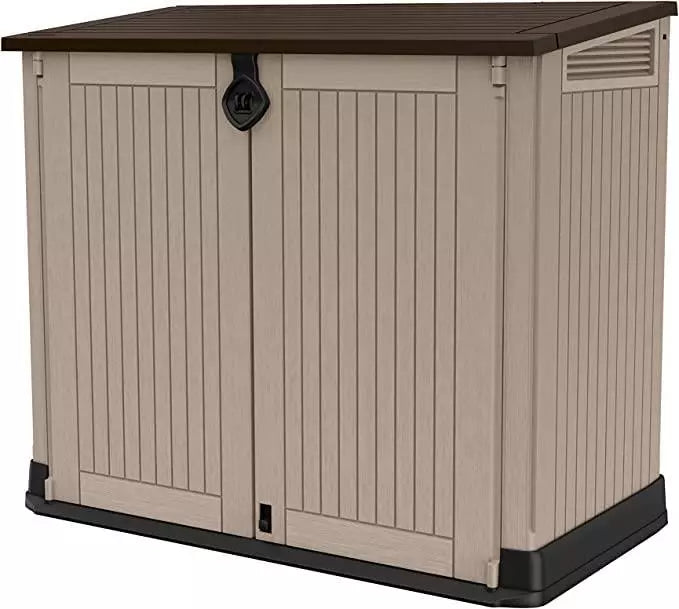 Keter Store-It Out Midi Garden Storage Shed, Beige and Brown, 130 x 74 x 110 cm