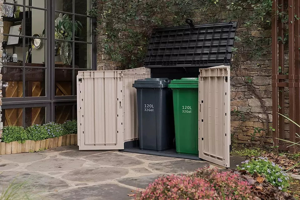 Keter Store-It Out Midi Garden Storage Shed, Beige and Brown, 130 x 74 x 110 cm